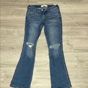 Hollister Distressed Flare Jeans - Blue